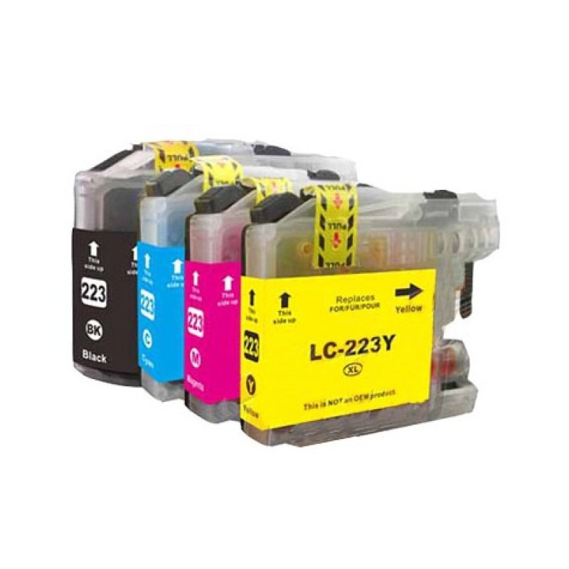 Conjunto 4 tinteiros Brother LC223/LC221 compatíveis